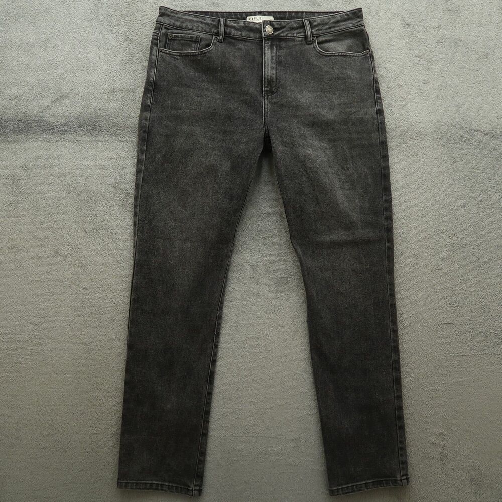 Rifle Jeans Mens Size 36x33 Smoke Gray Straight Stretch Denim Pants